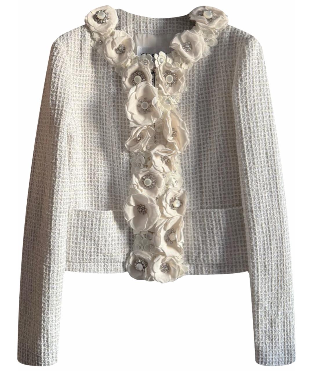 CHANEL Бежевый твидовый жакет/пиджак, фото 1