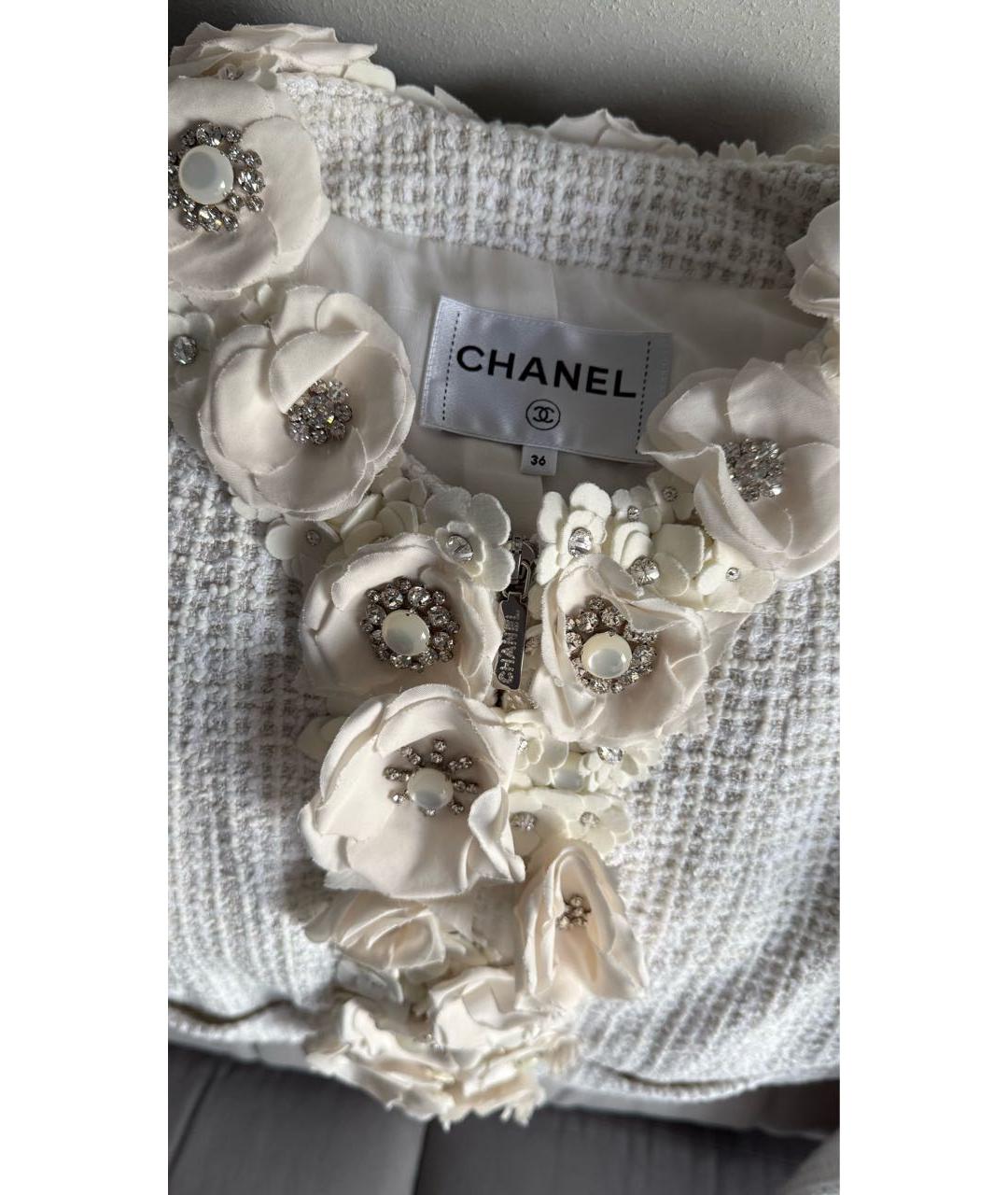 CHANEL Бежевый твидовый жакет/пиджак, фото 3