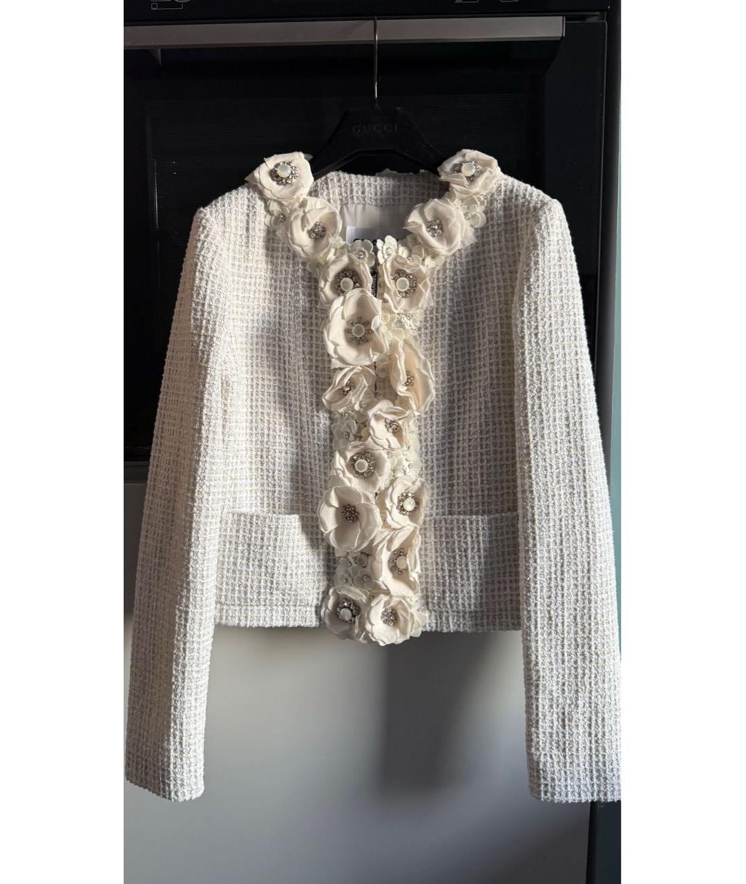 CHANEL Бежевый твидовый жакет/пиджак, фото 6