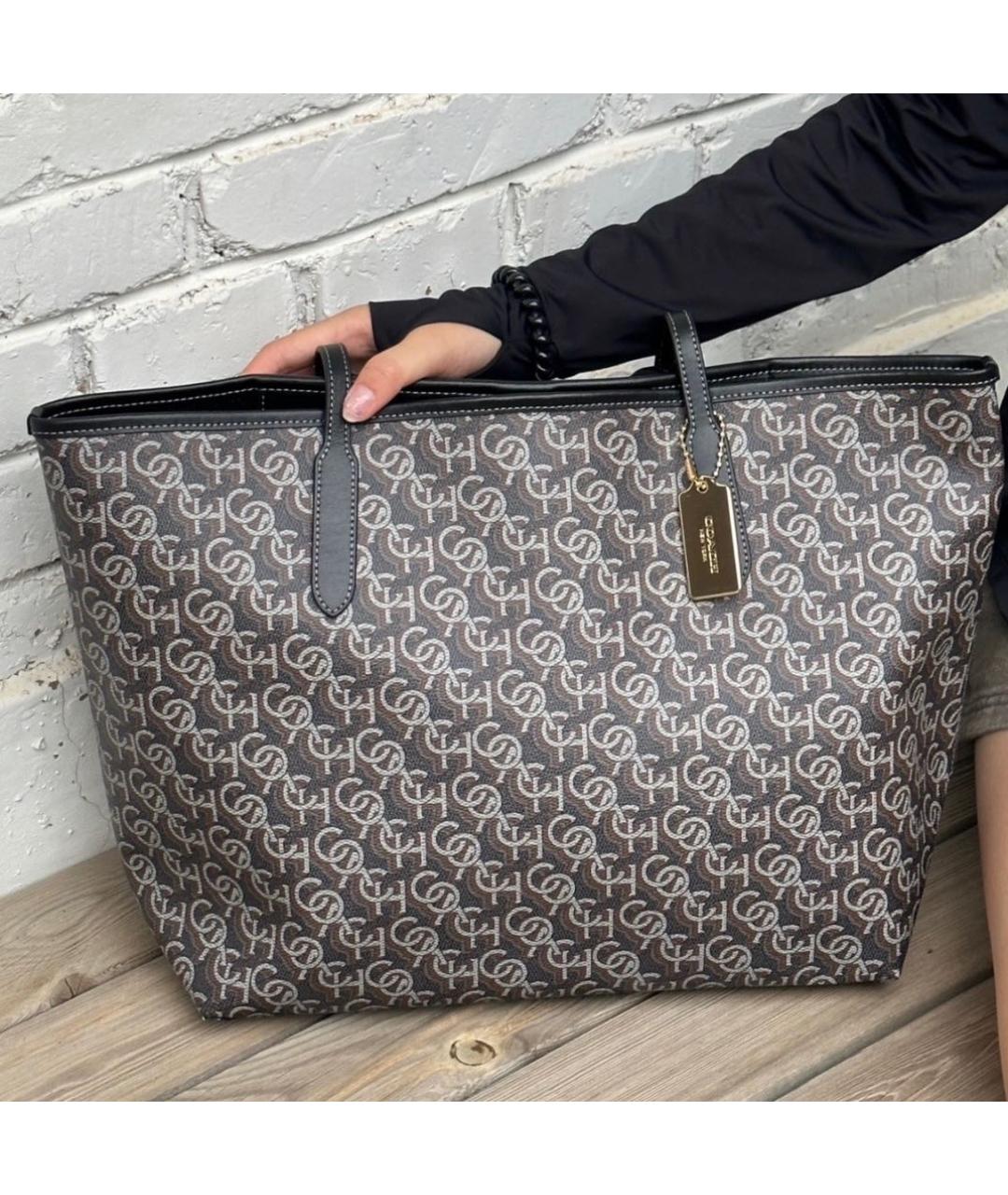 COACH Черная сумка тоут, фото 5