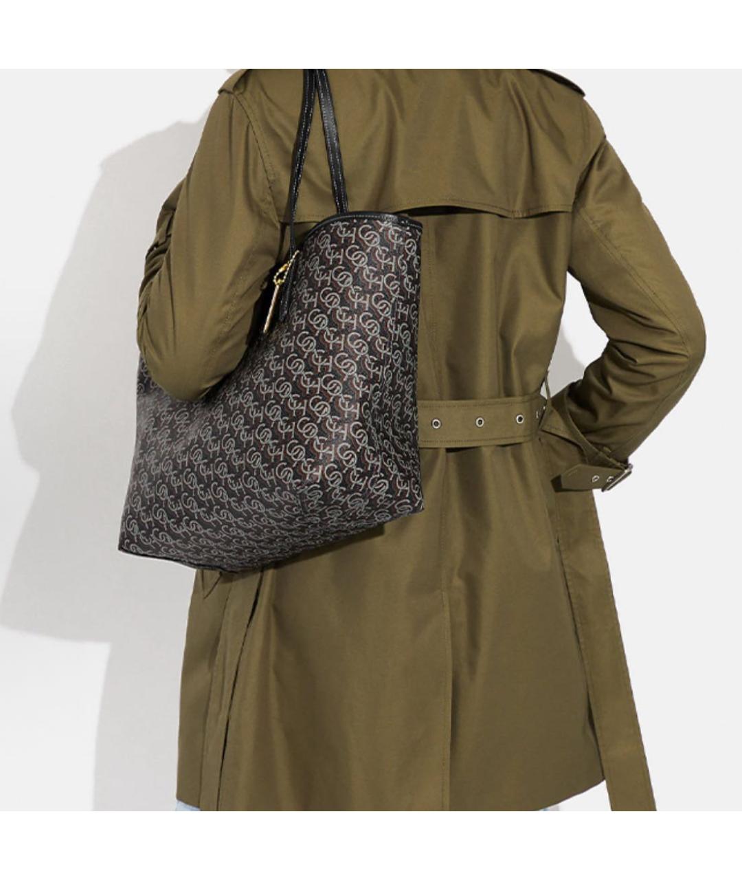 COACH Черная сумка тоут, фото 4