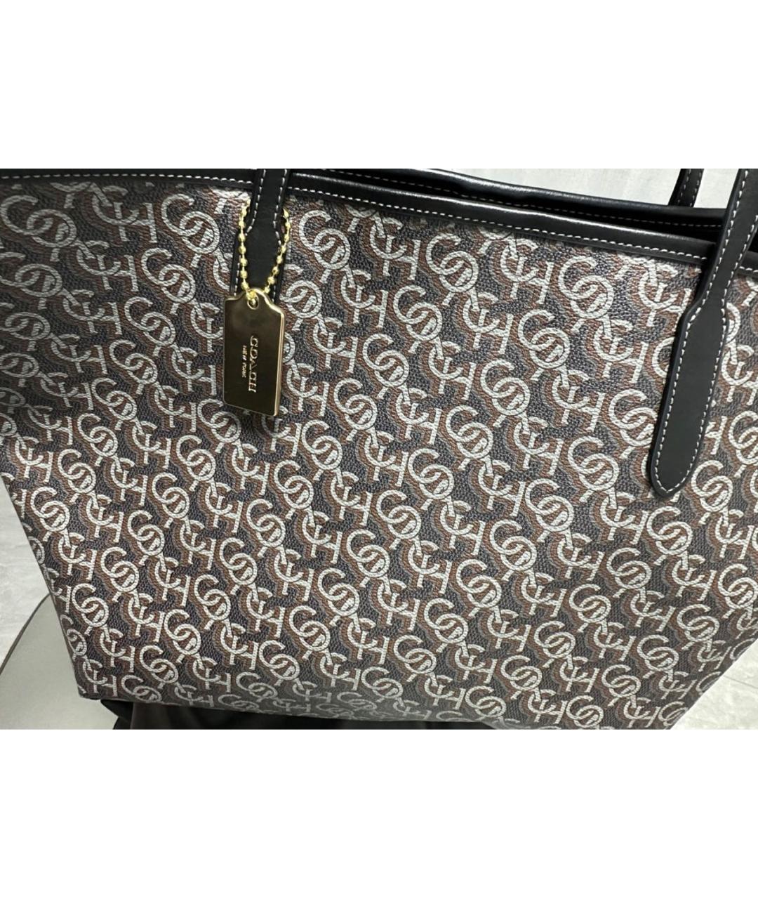 COACH Черная сумка тоут, фото 7