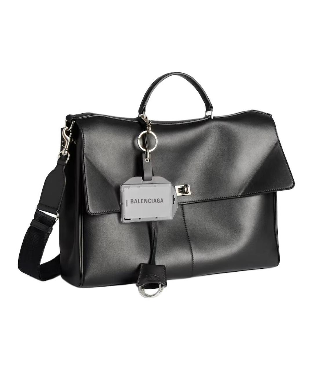 BALENCIAGA Черная кожаная сумка на плечо, фото 2