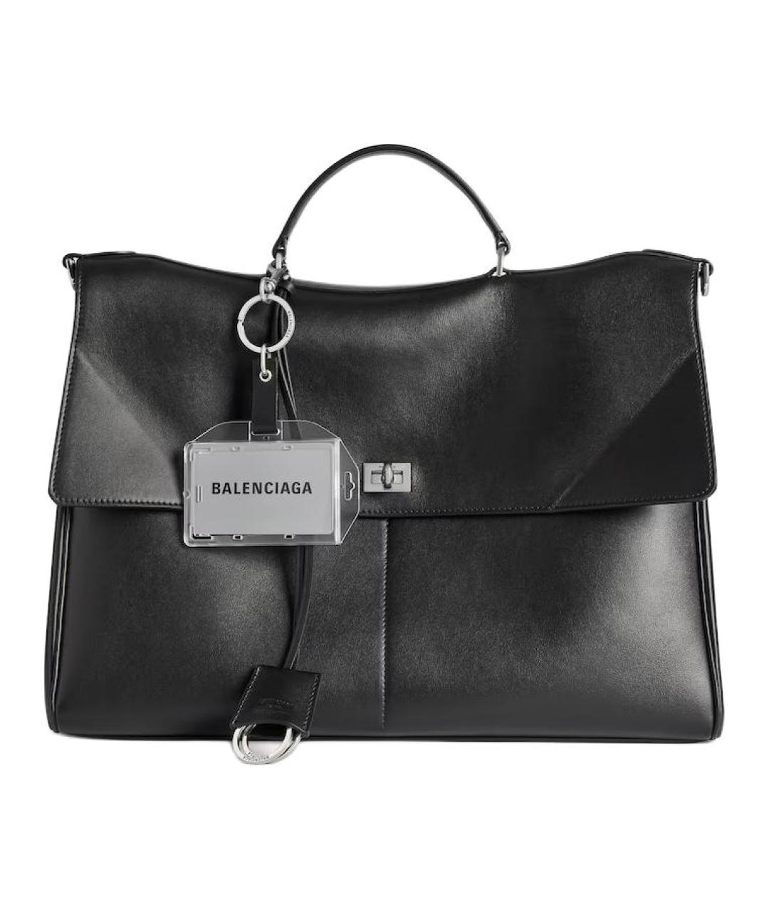 BALENCIAGA Черная кожаная сумка на плечо, фото 1