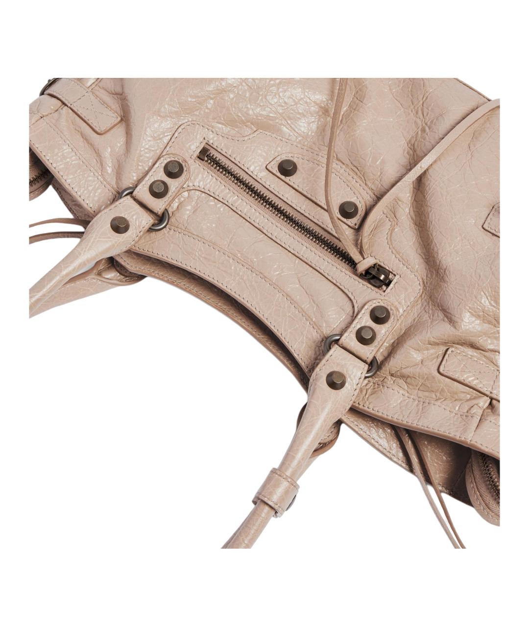 BALENCIAGA Бежевая кожаная сумка через плечо, фото 5