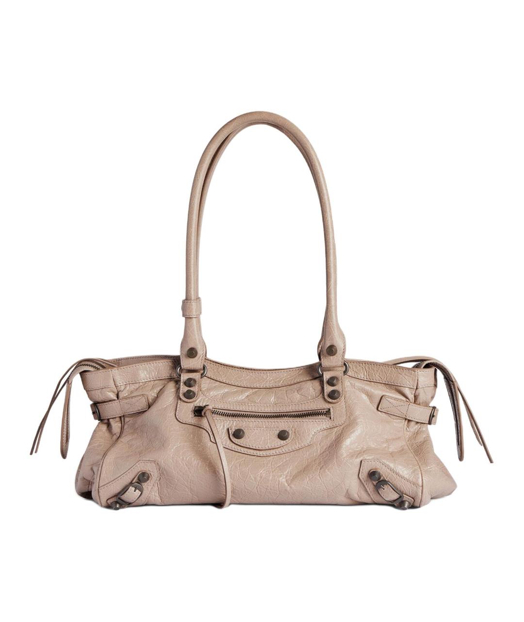 BALENCIAGA Бежевая кожаная сумка через плечо, фото 1