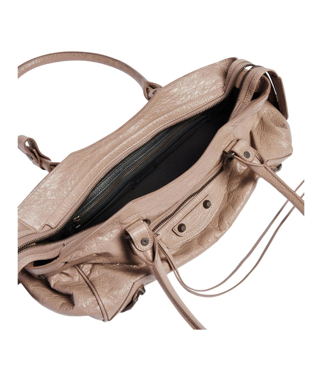 BALENCIAGA Бежевая кожаная сумка через плечо, фото 4