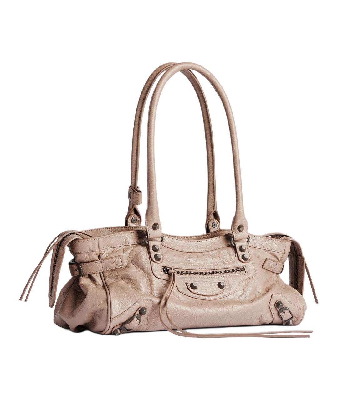 BALENCIAGA Бежевая кожаная сумка через плечо, фото 2