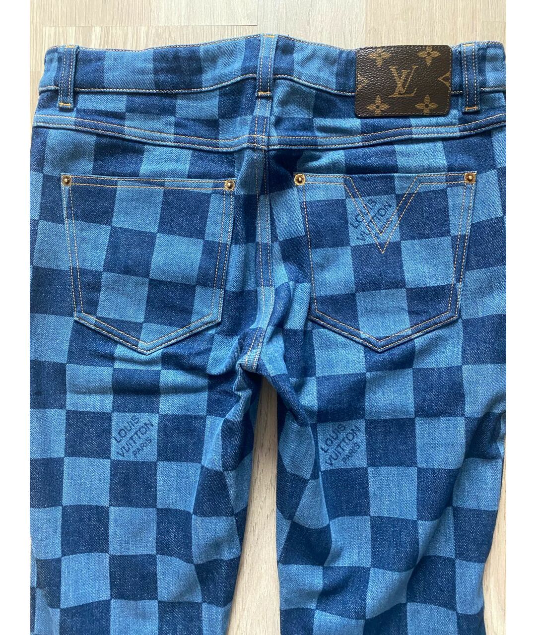 LOUIS VUITTON PRE-OWNED Синие хлопковые прямые джинсы, фото 2