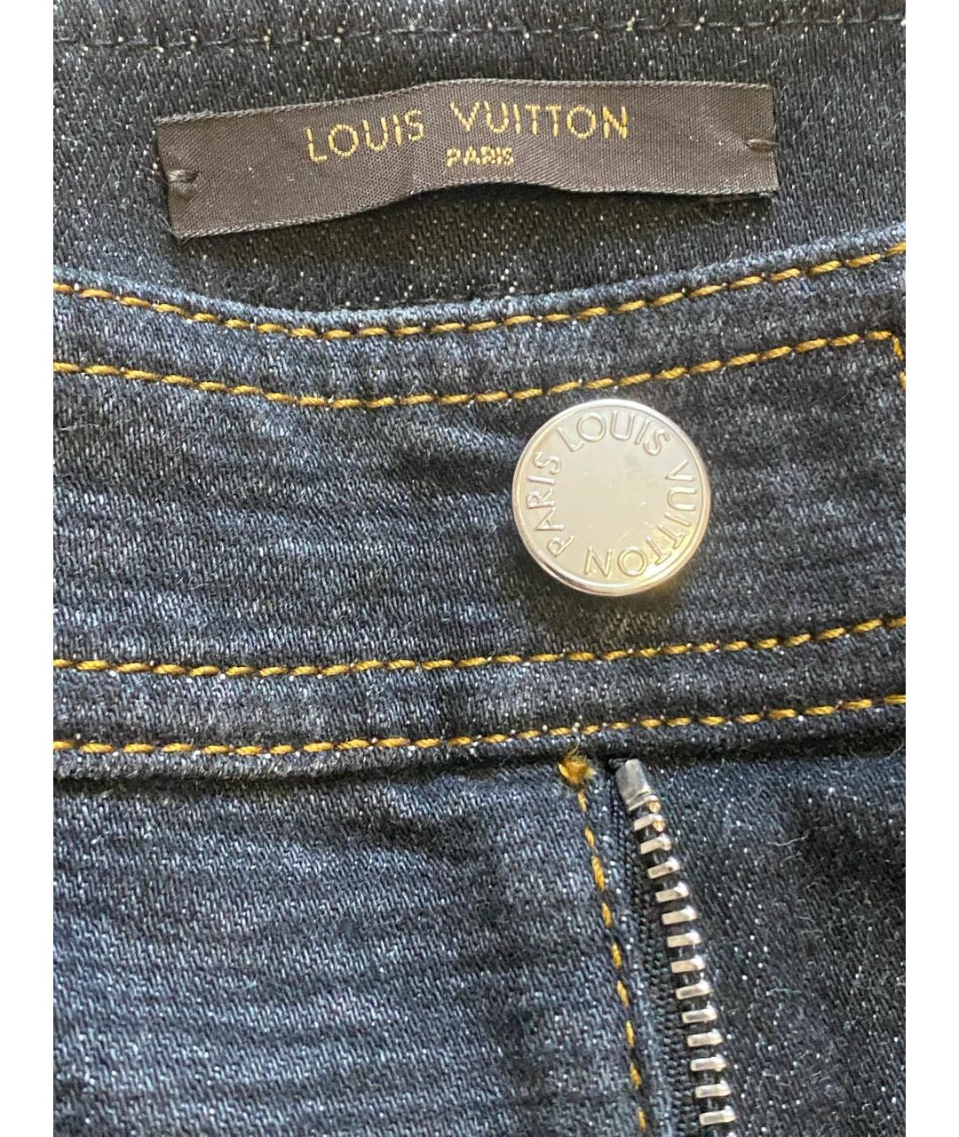 LOUIS VUITTON PRE-OWNED Черные хлопковые джинсы слим, фото 3
