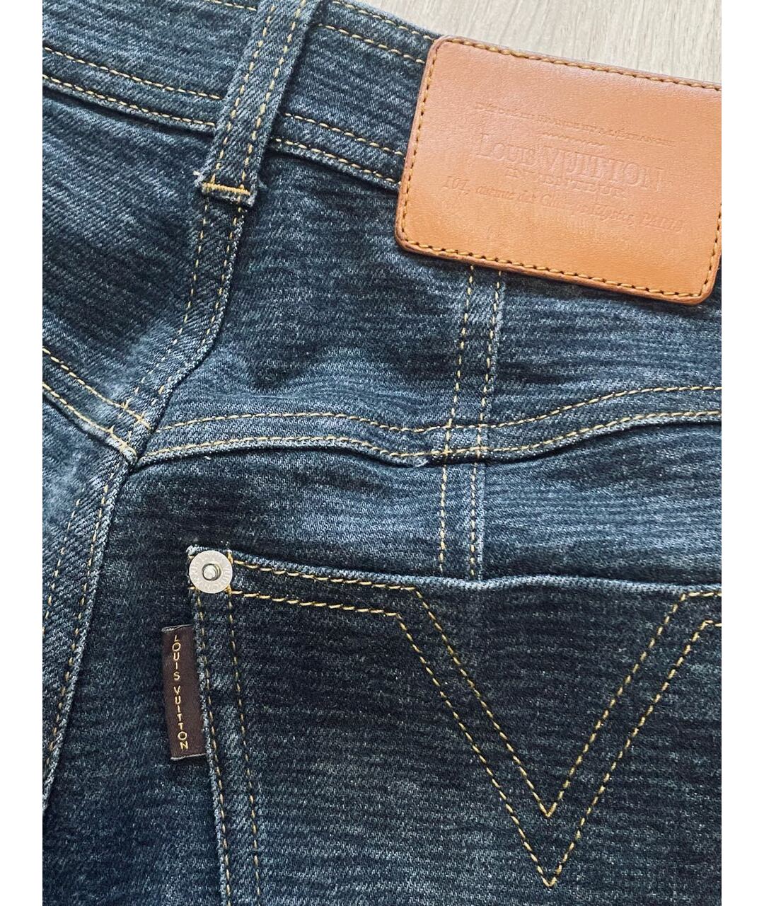 LOUIS VUITTON PRE-OWNED Черные хлопковые джинсы слим, фото 4