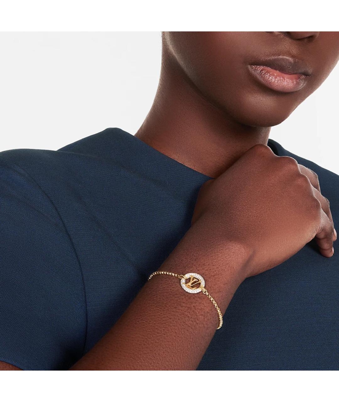 LOUIS VUITTON Золотой металлический браслет, фото 5