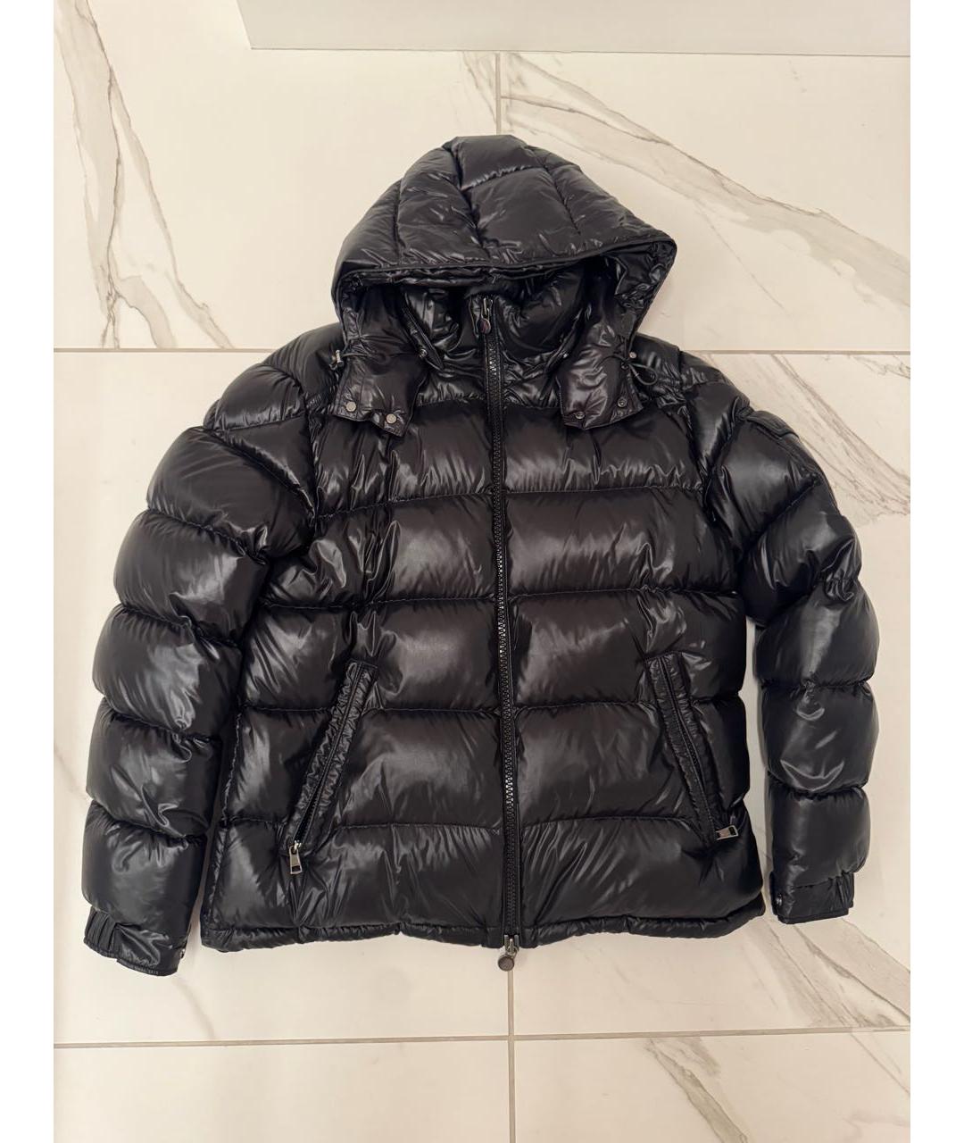 MONCLER Черный полиэстеровый пуховик, фото 8