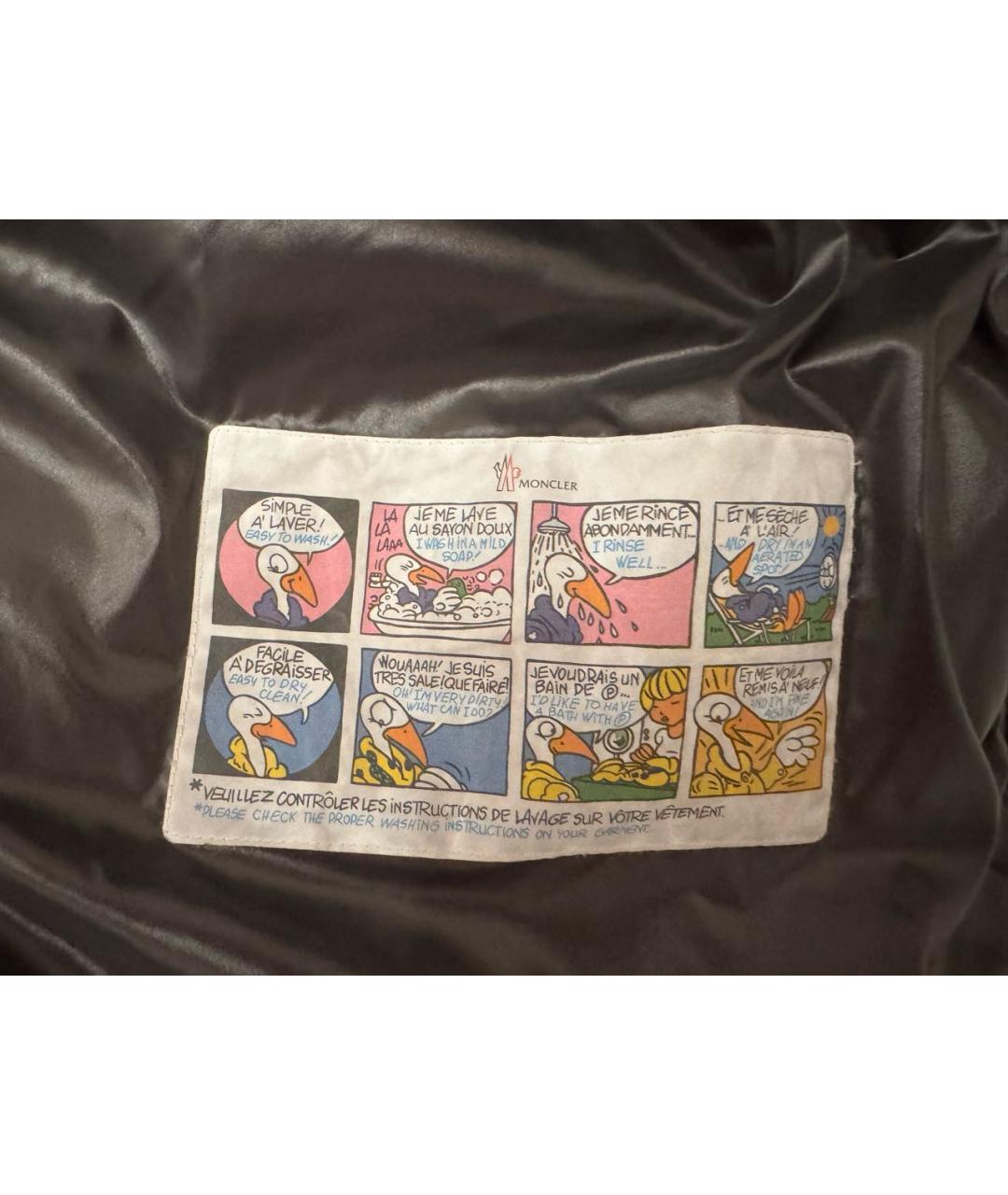 MONCLER Черный полиэстеровый пуховик, фото 4