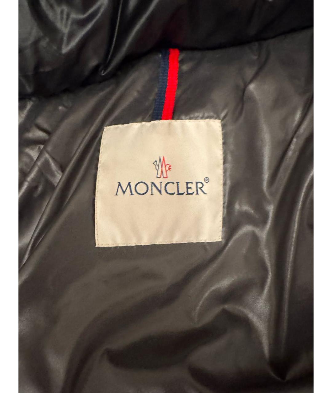 MONCLER Черный полиэстеровый пуховик, фото 6