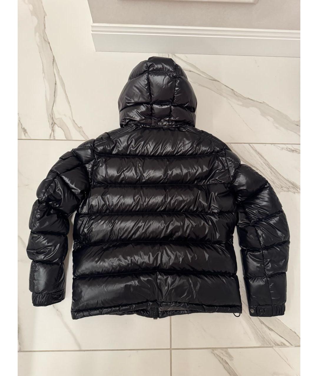 MONCLER Черный полиэстеровый пуховик, фото 2
