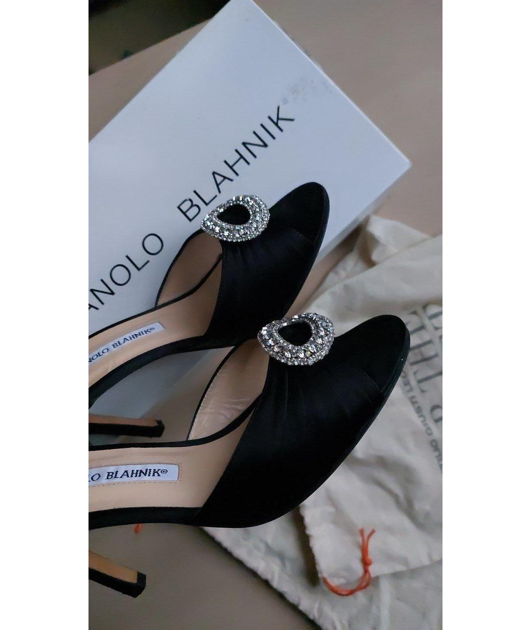 MANOLO BLAHNIK Черные текстильные туфли, фото 6