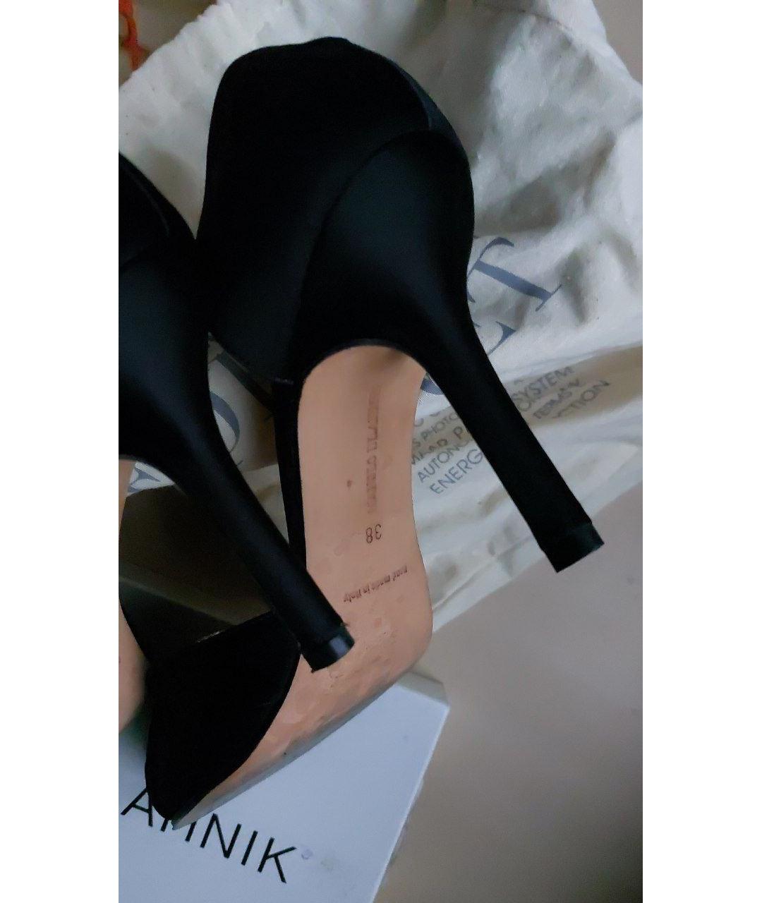 MANOLO BLAHNIK Черные текстильные туфли, фото 5