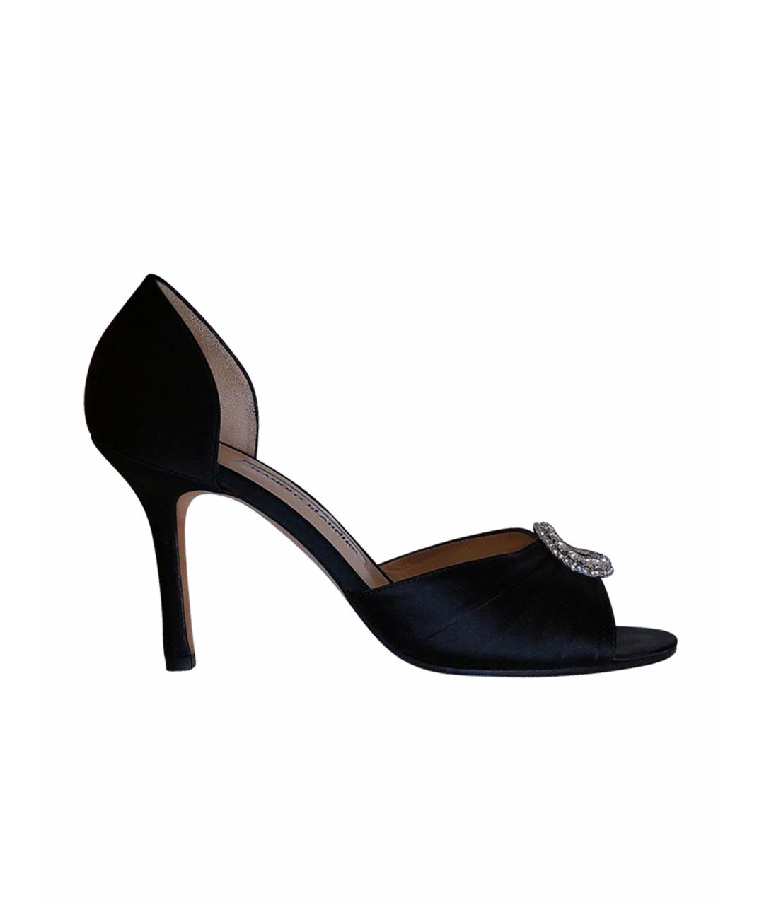 MANOLO BLAHNIK Черные текстильные туфли, фото 1