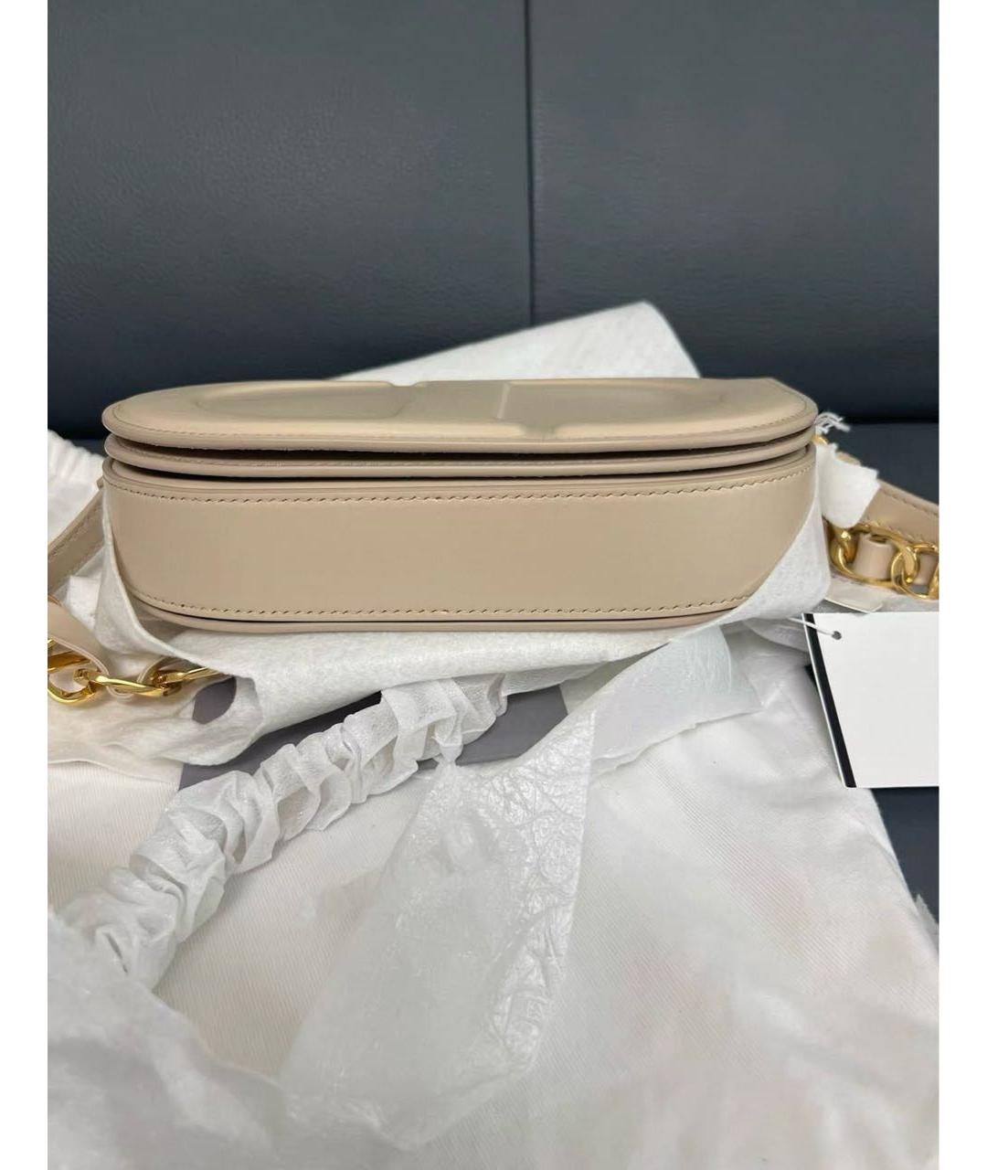 CHRISTIAN DIOR Бежевая кожаная сумка через плечо, фото 4