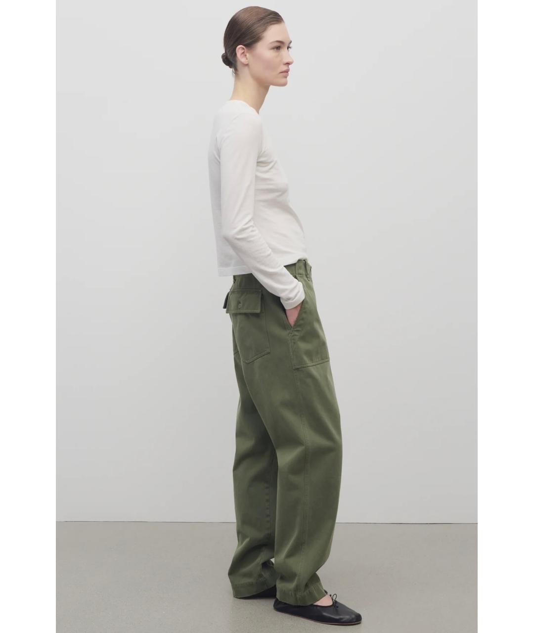 THE ROW Хаки прямые брюки, фото 3