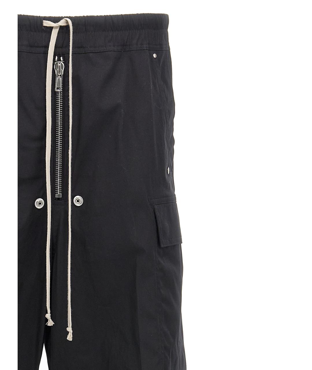 RICK OWENS Черные хлопковые повседневные брюки, фото 2