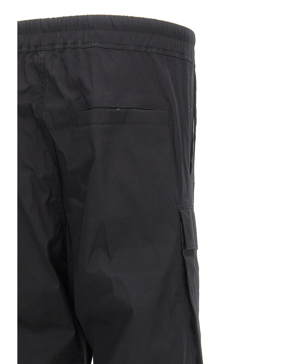 RICK OWENS Черные хлопковые повседневные брюки, фото 3