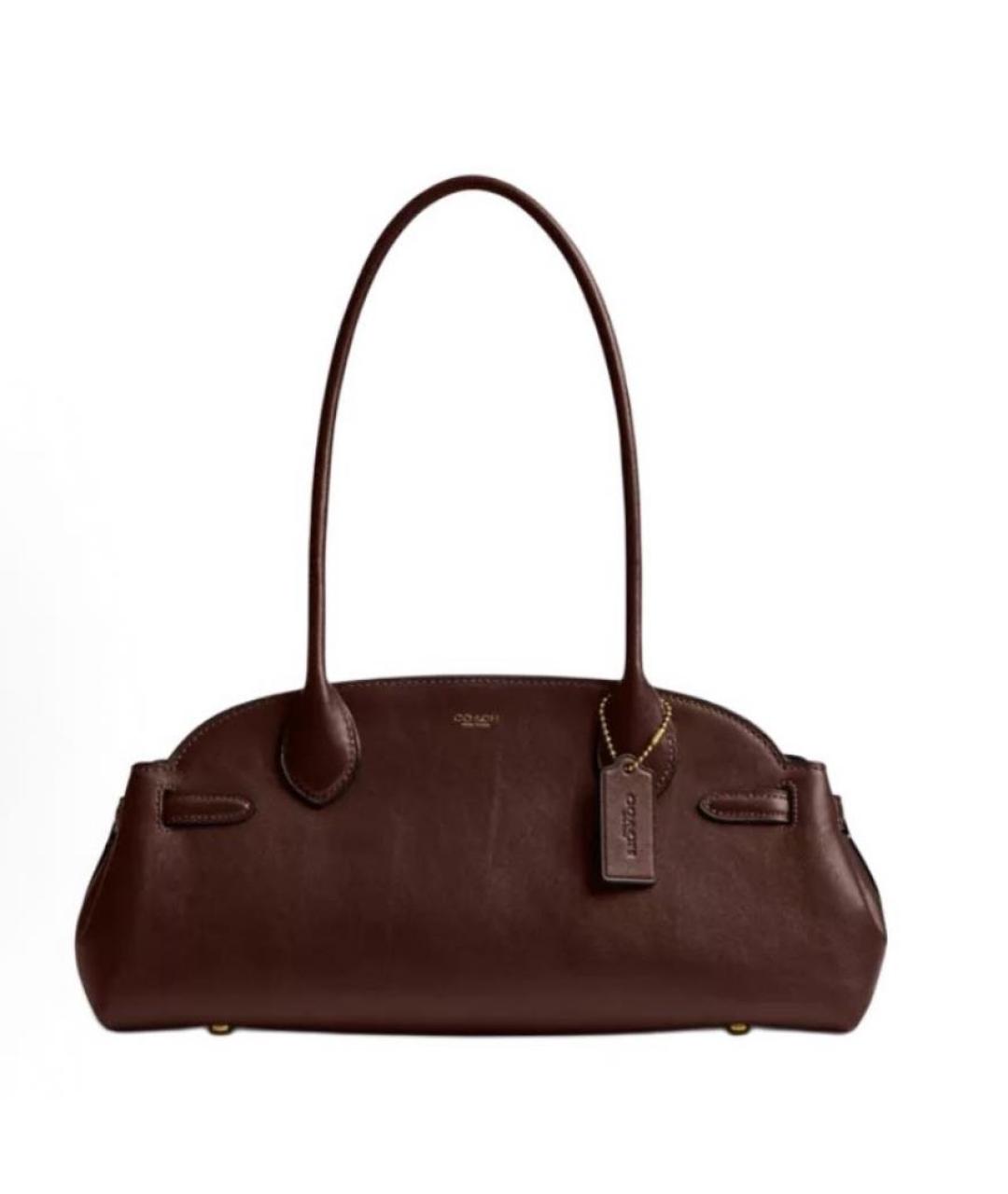 COACH Коричневая кожаная сумка через плечо, фото 1