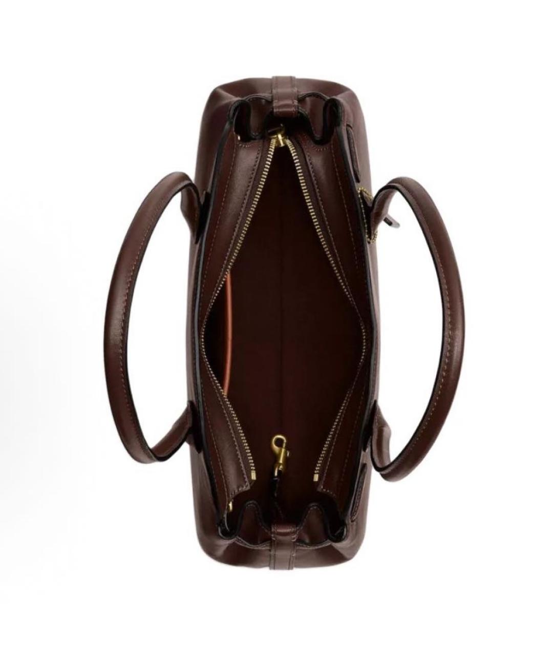 COACH Коричневая кожаная сумка через плечо, фото 3