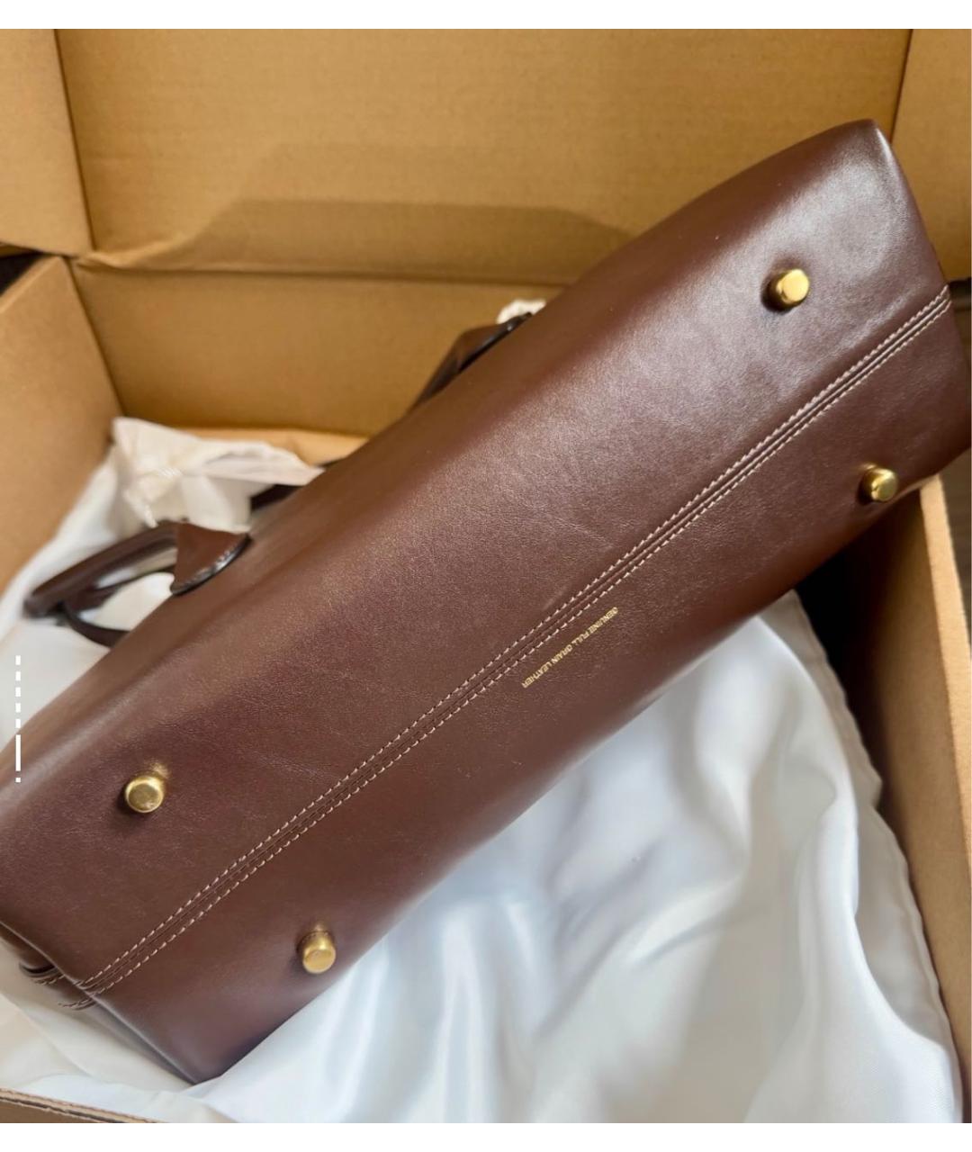 COACH Коричневая кожаная сумка через плечо, фото 5