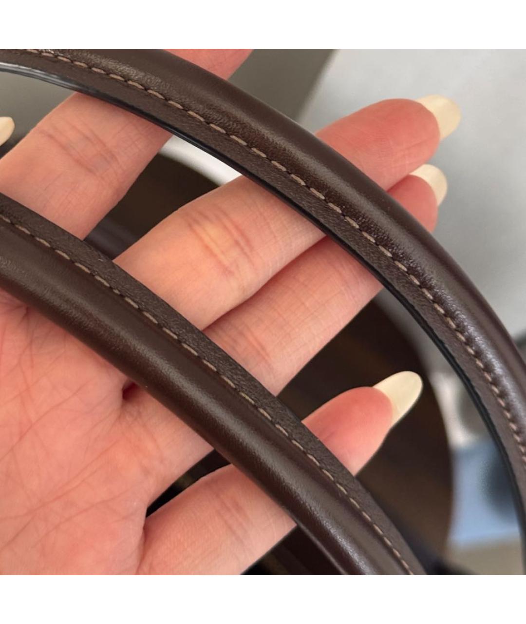 COACH Коричневая кожаная сумка через плечо, фото 6