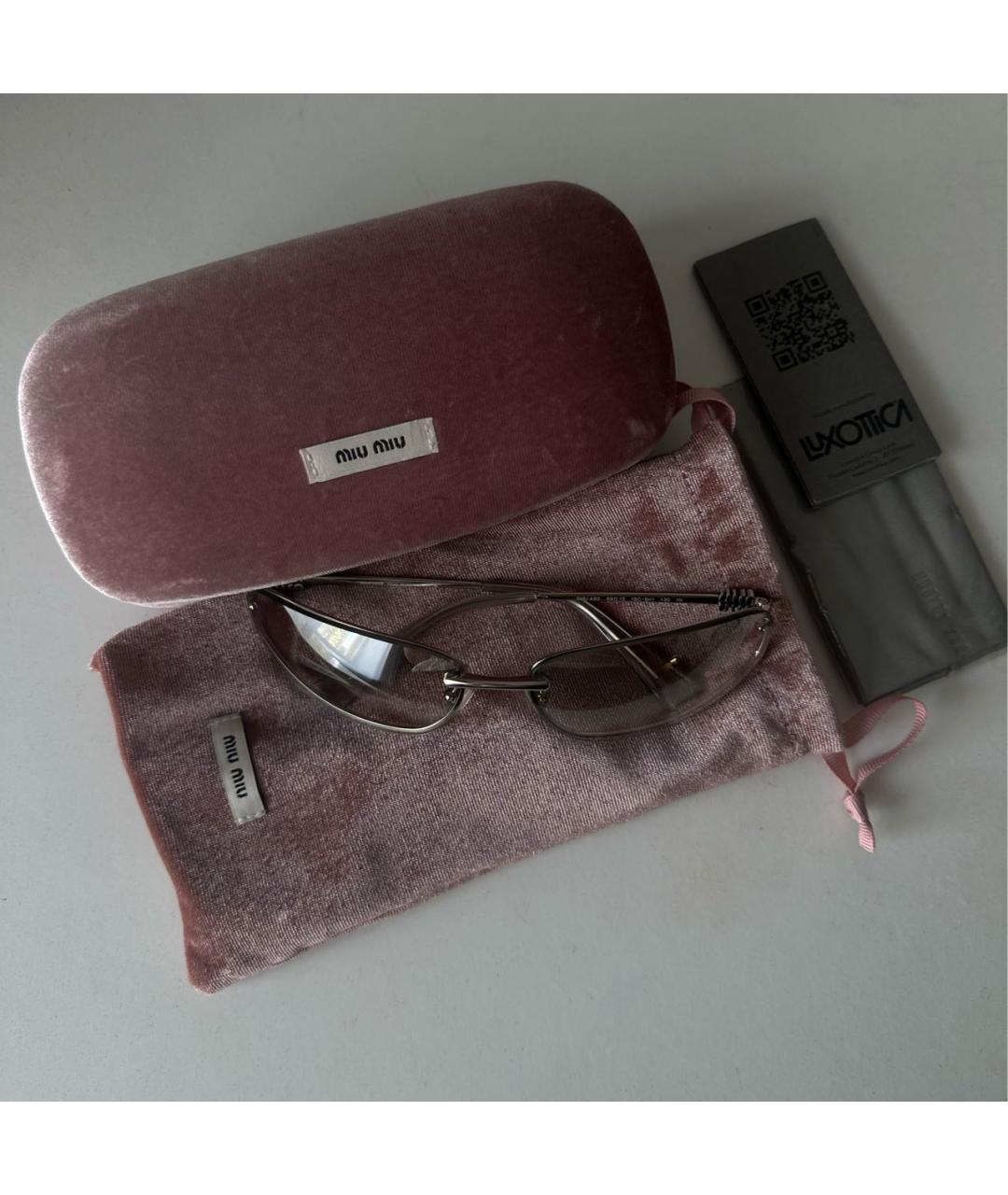 MIU MIU Серебряные металлические солнцезащитные очки, фото 4