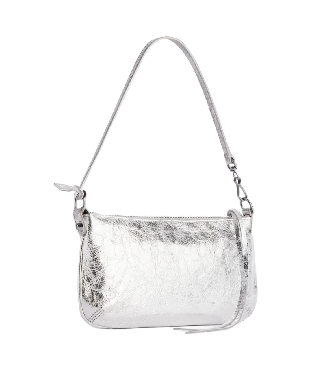 BALENCIAGA Серебряная кожаная сумка через плечо, фото 4