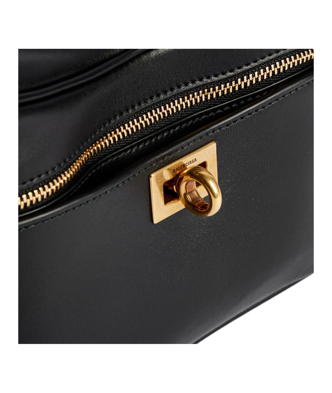 BALENCIAGA Черная кожаная сумка через плечо, фото 6