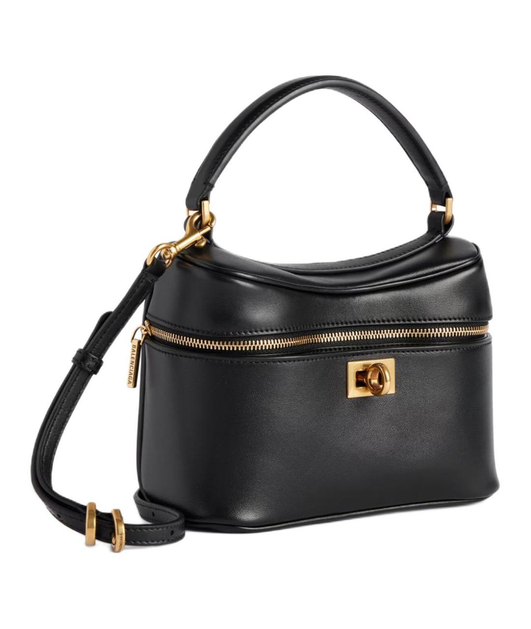 BALENCIAGA Черная кожаная сумка через плечо, фото 3