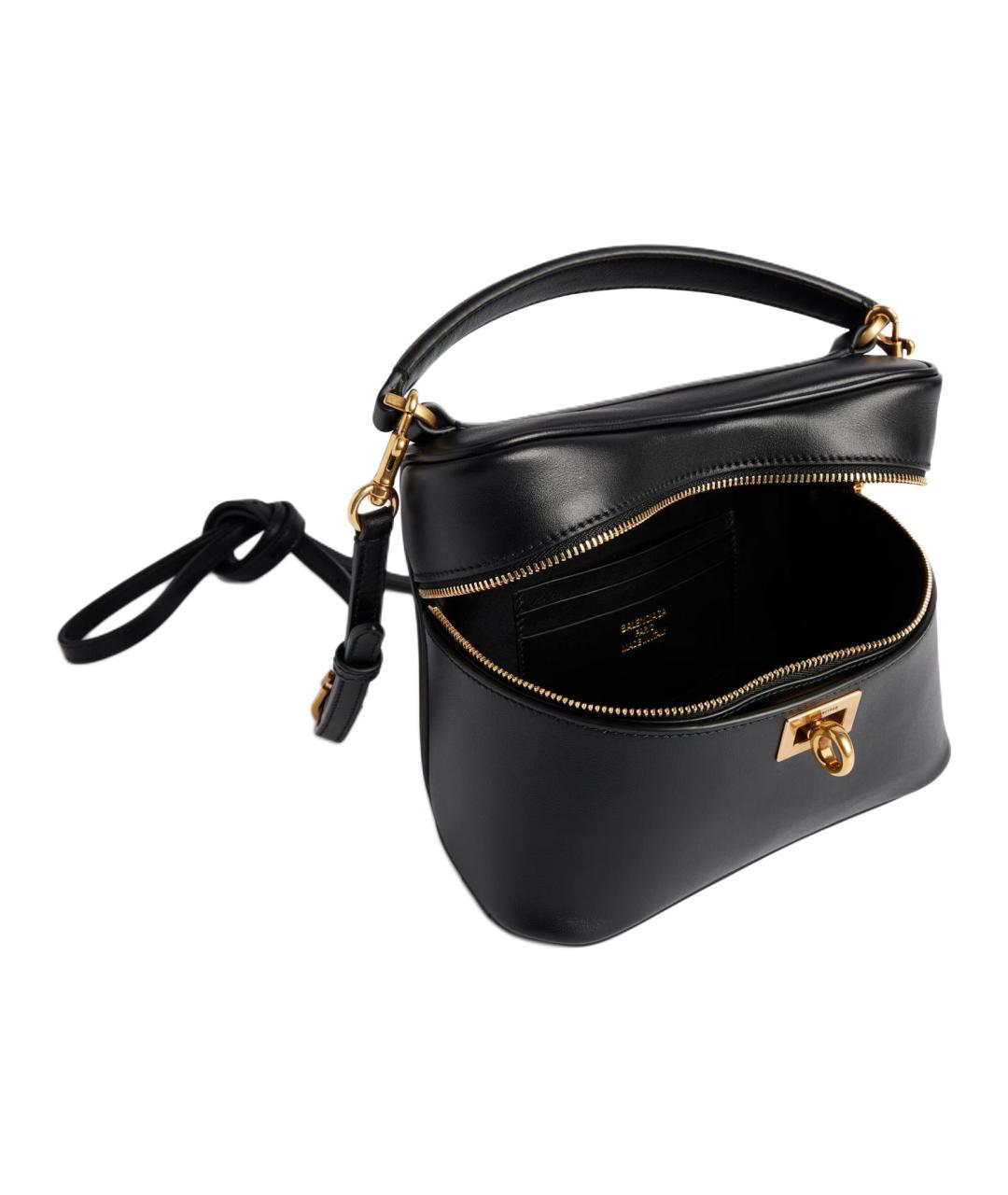 BALENCIAGA Черная кожаная сумка через плечо, фото 5