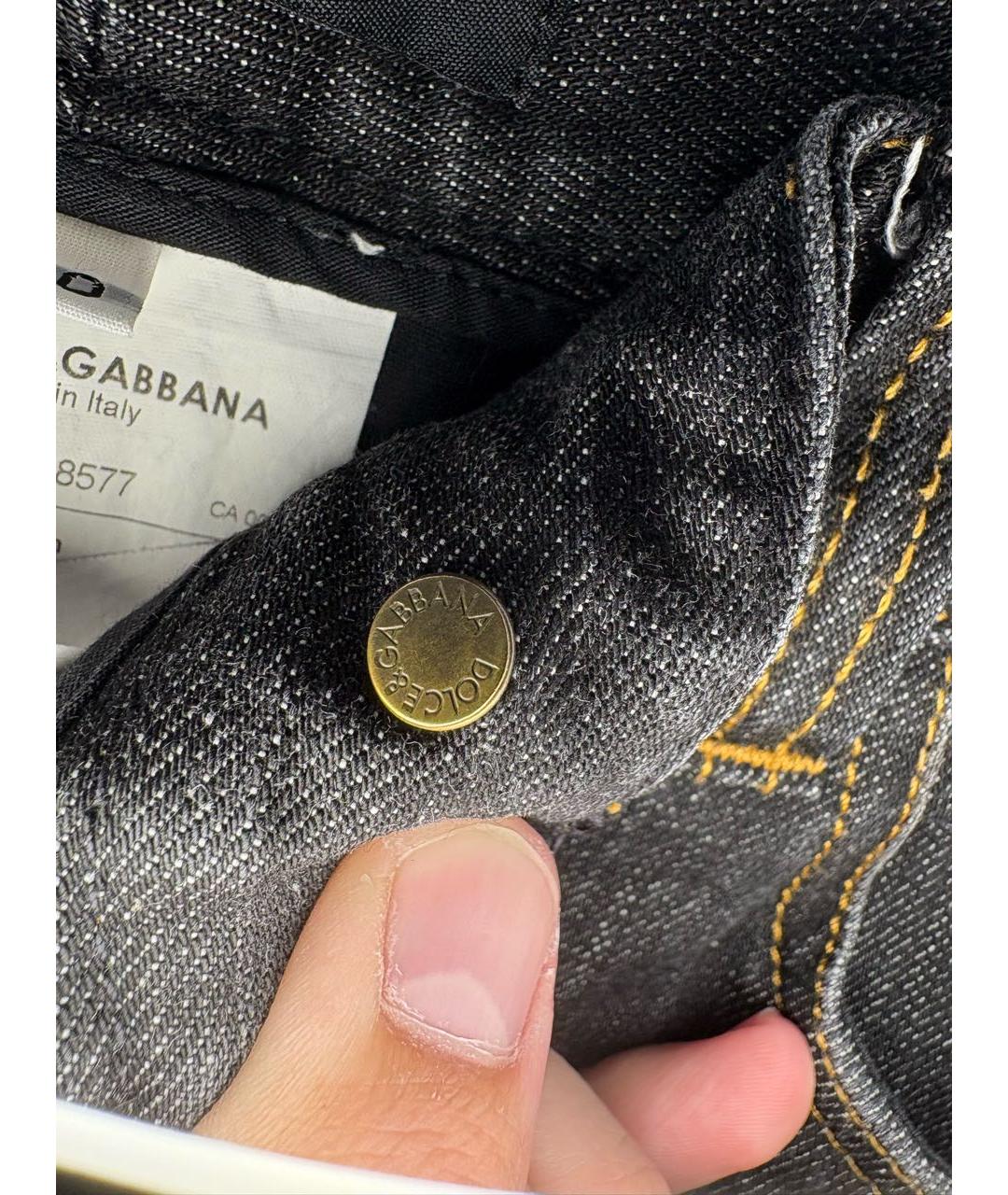 DOLCE&GABBANA Черные хлопко-эластановые джинсы слим, фото 7