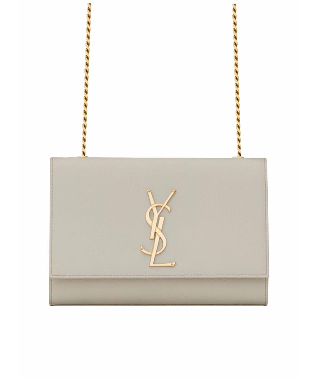 SAINT LAURENT Белая кожаная сумка через плечо, фото 1