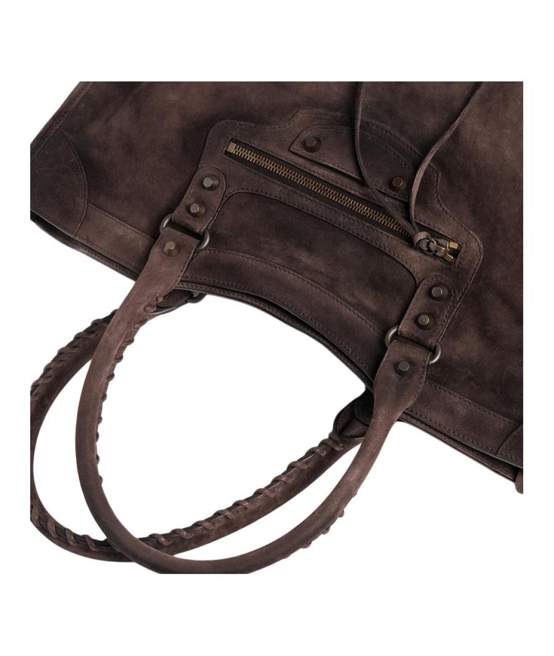 BALENCIAGA Коричневая замшевая сумка на плечо, фото 6