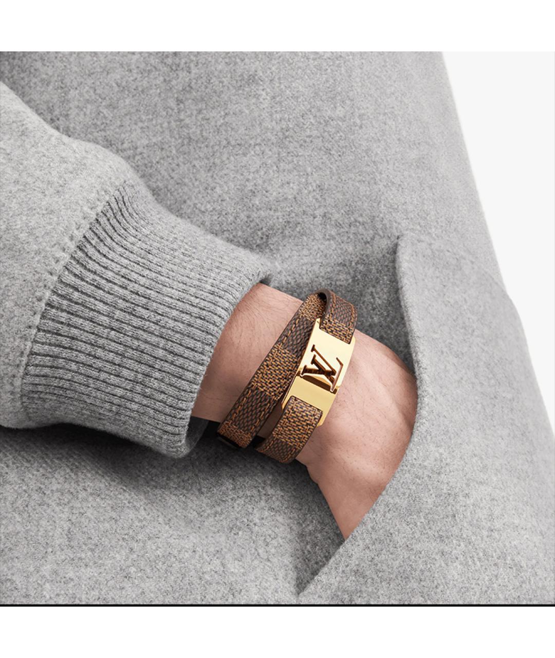 LOUIS VUITTON Коричневый кожаный браслет, фото 2