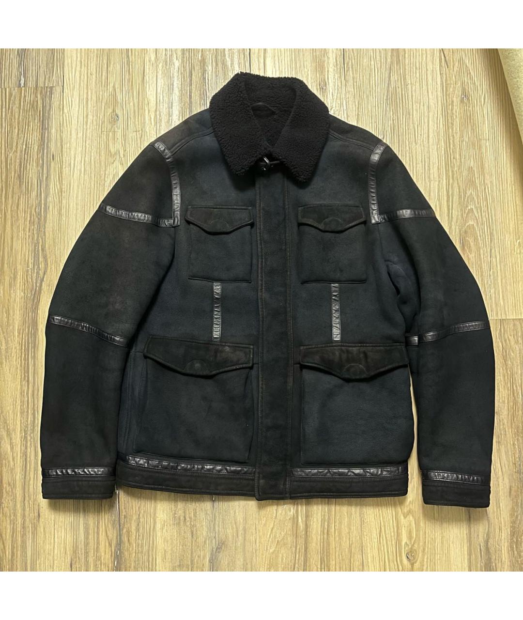 ETRO Темно-синяя кожаная дубленка/шуба, фото 9