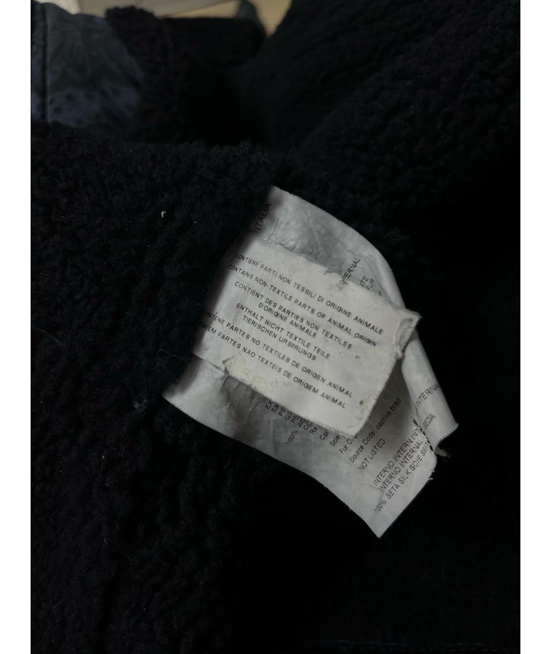 ETRO Темно-синяя кожаная дубленка/шуба, фото 8