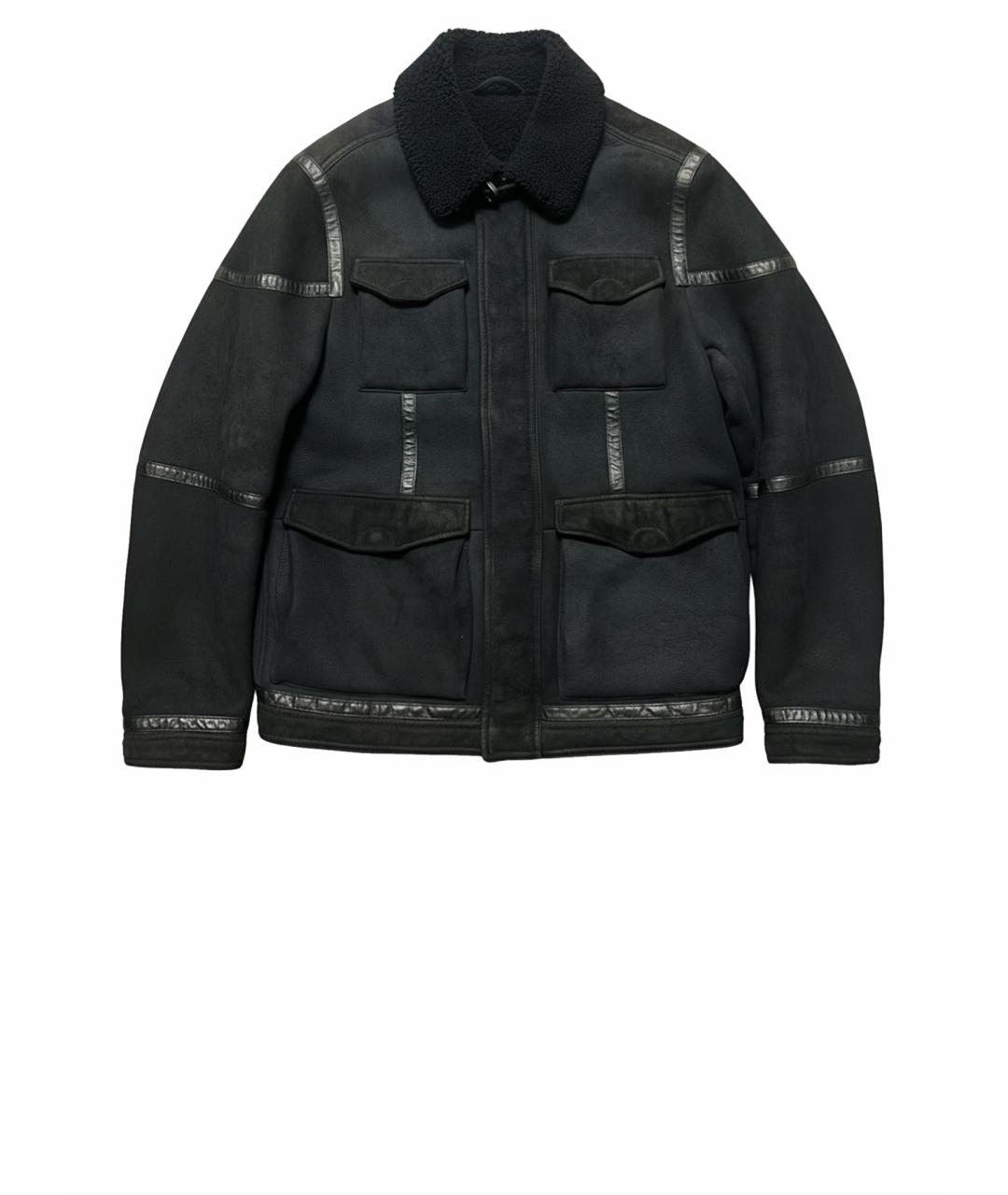 ETRO Темно-синяя кожаная дубленка/шуба, фото 1