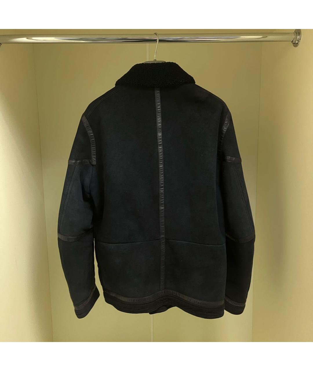 ETRO Темно-синяя кожаная дубленка/шуба, фото 3