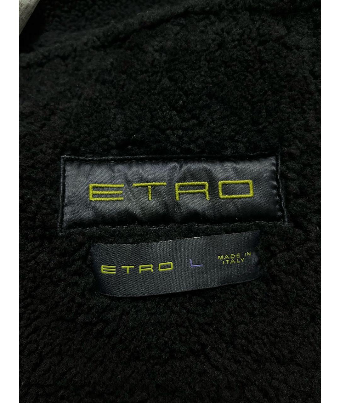 ETRO Темно-синяя кожаная дубленка/шуба, фото 7