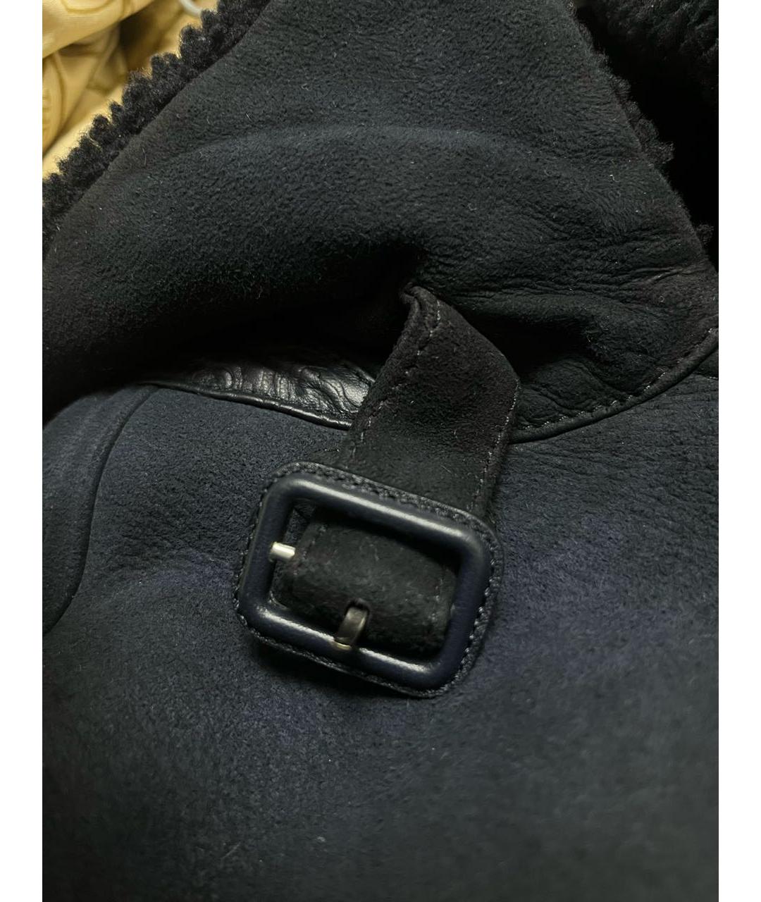 ETRO Темно-синяя кожаная дубленка/шуба, фото 5