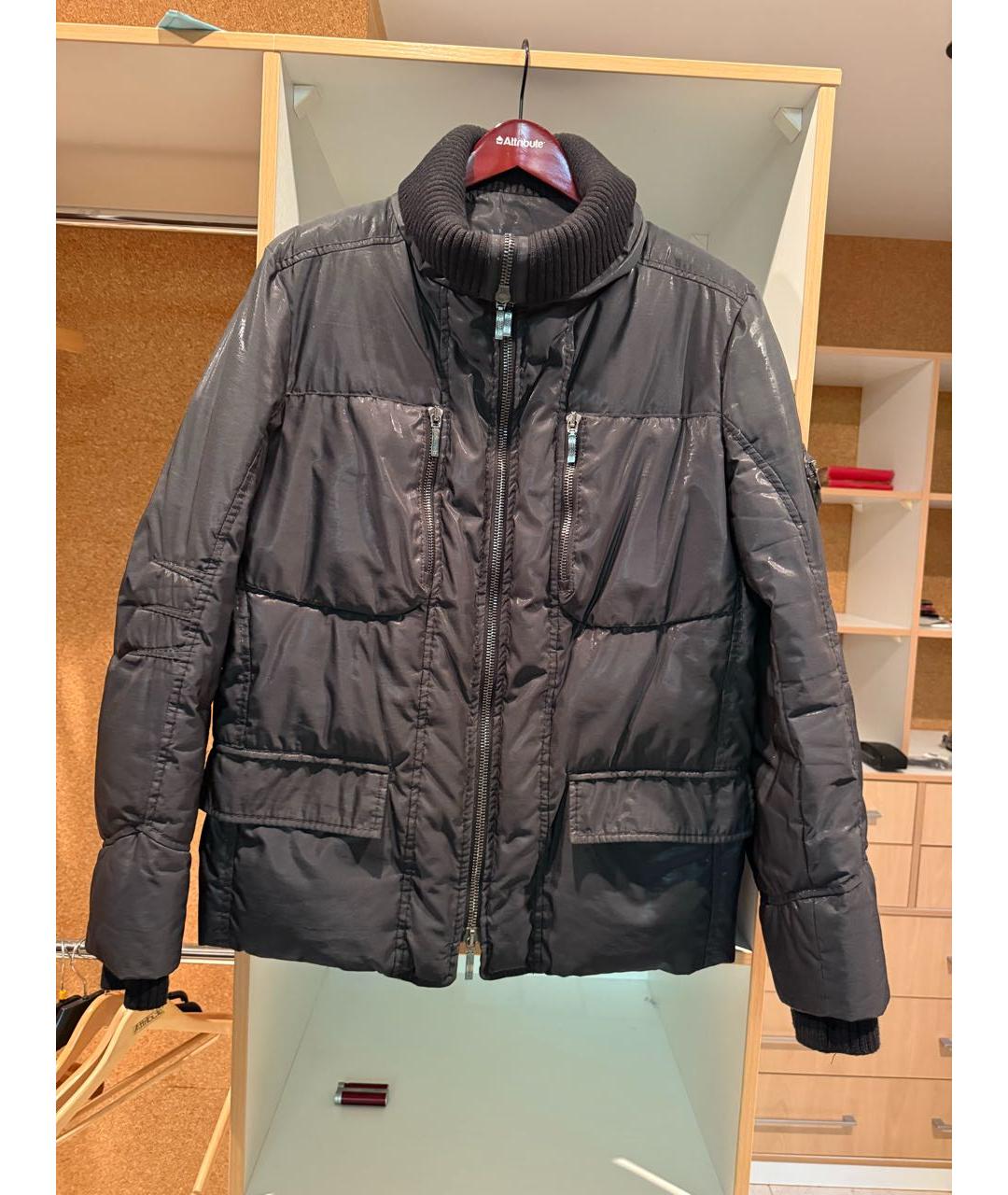 ERMANNO SCERVINO Антрацитовый полиэстеровый пуховик, фото 9