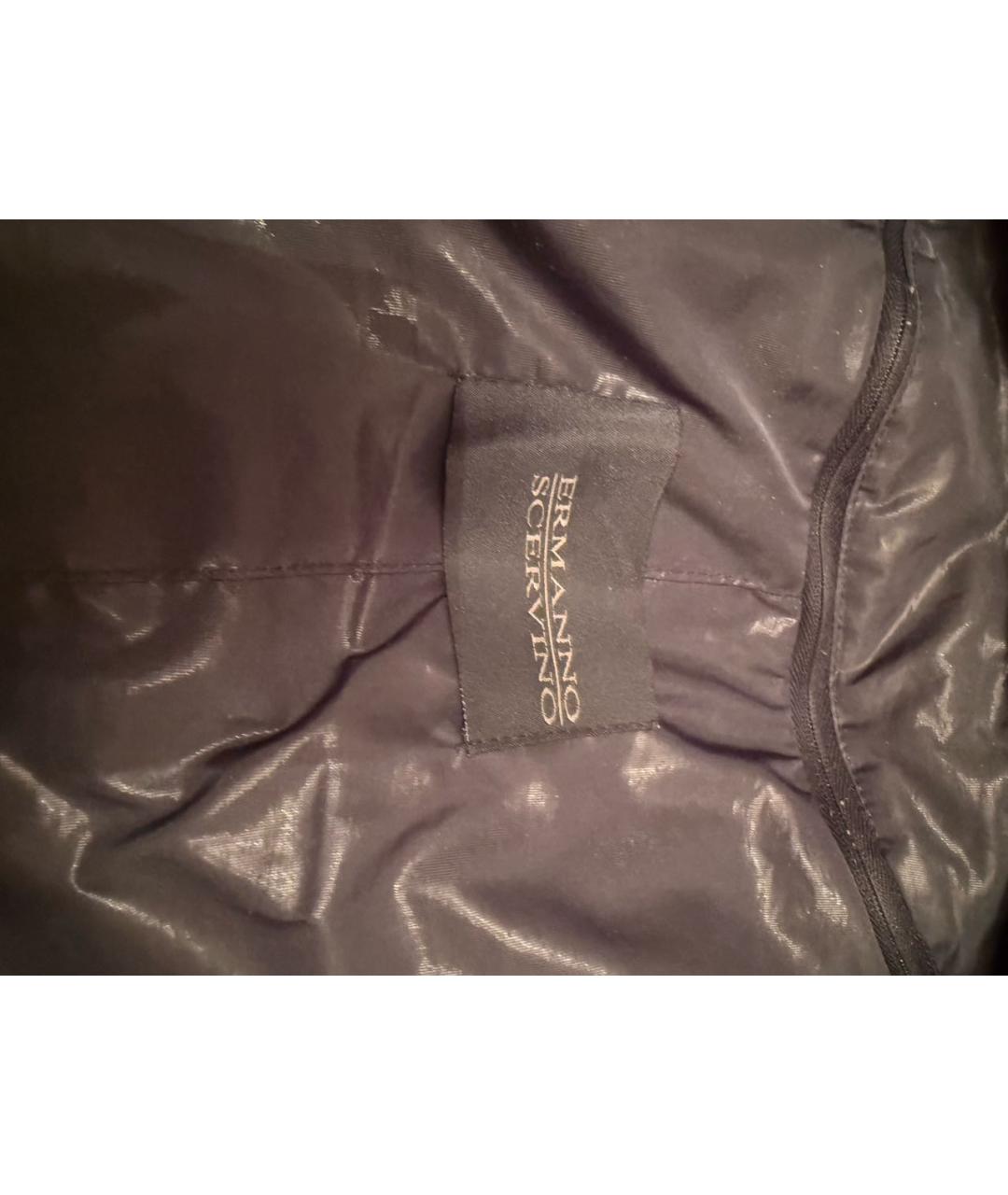 ERMANNO SCERVINO Антрацитовый полиэстеровый пуховик, фото 3