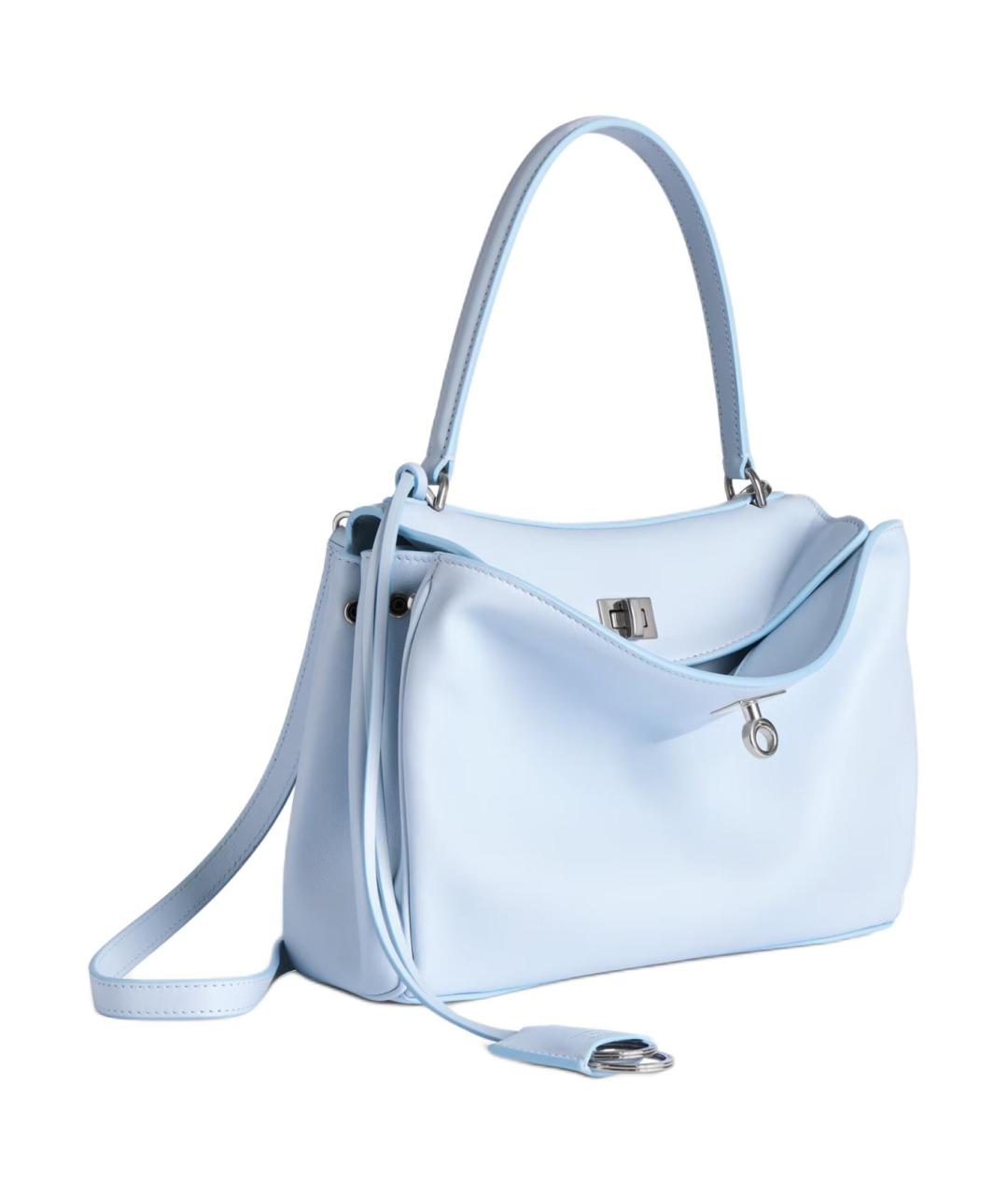 BALENCIAGA Голубая кожаная сумка через плечо, фото 3