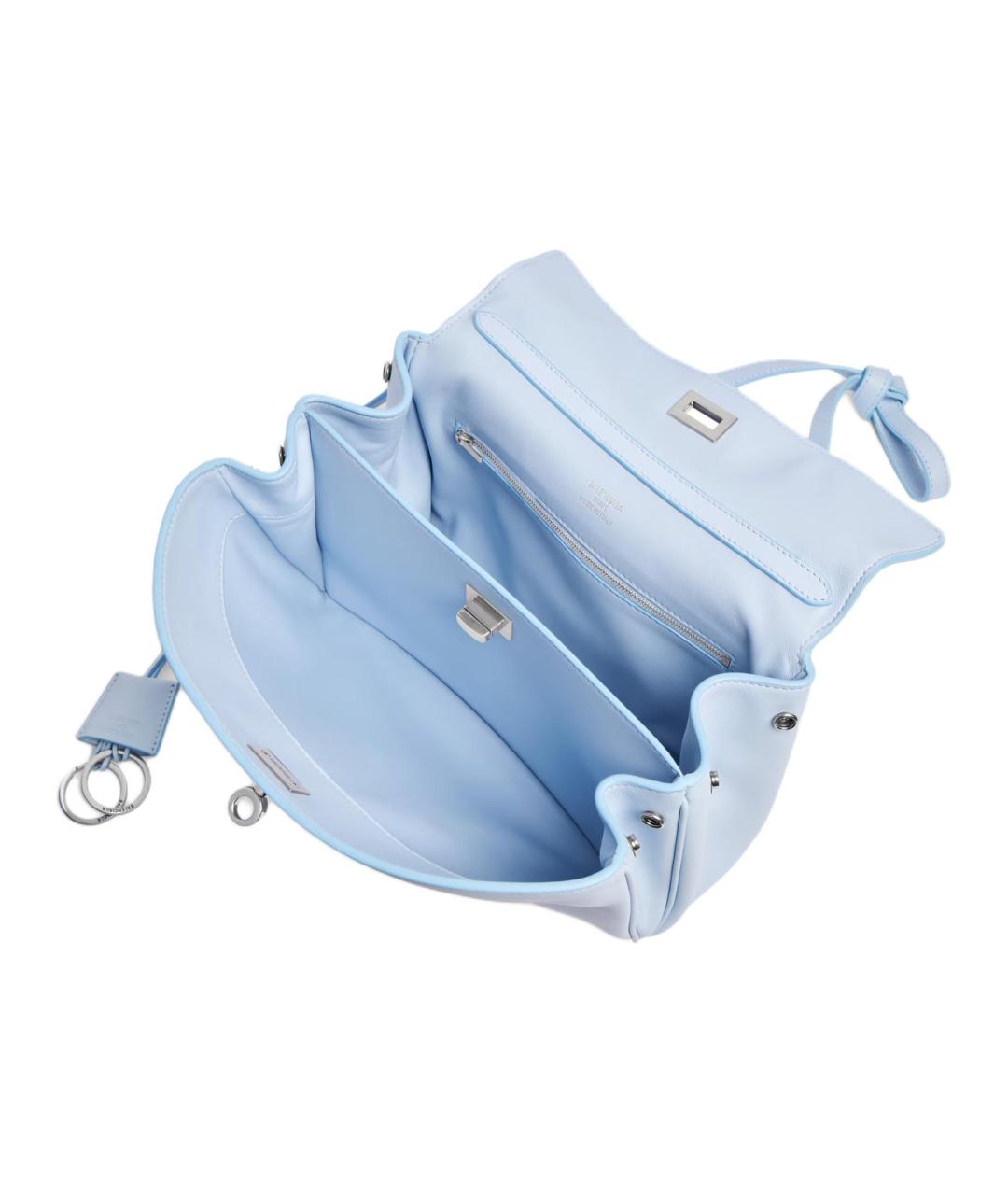 BALENCIAGA Голубая кожаная сумка через плечо, фото 5